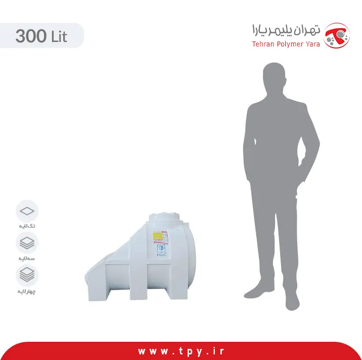 مخزن آب 300 لیتری زیر پله سه لایه هیدروفوب پلیمر یارا