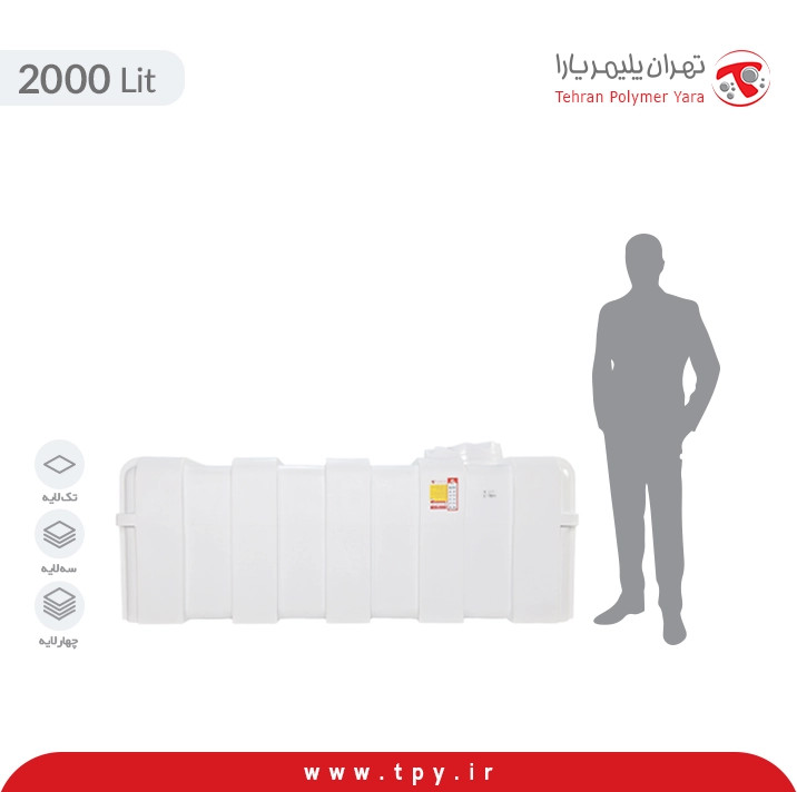مخزن آب 2000 لیتری مکعبی سه لایه هیدروفوب