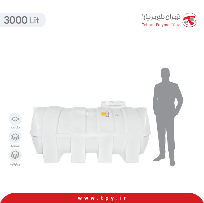مخزن آب 3000 لیتری بیضی سه لایه هیدروفوب